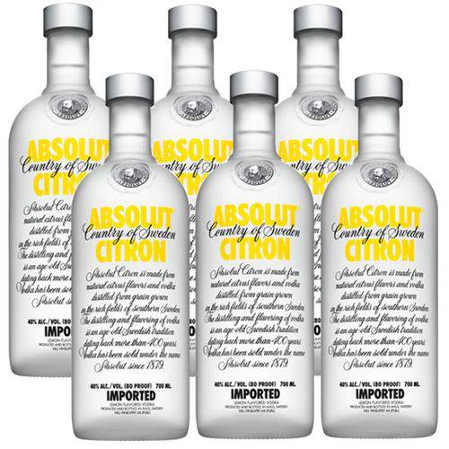Vodka Absolut Citron 750ml 06 Unidades