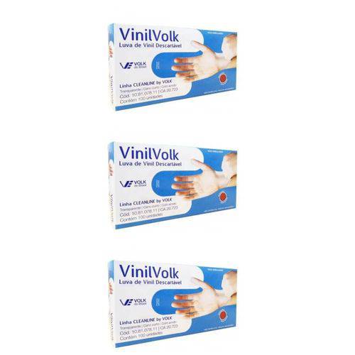 Volk Luvas P/ Procedimentos Vinil C/ Amido P C/100 (kit C/03)