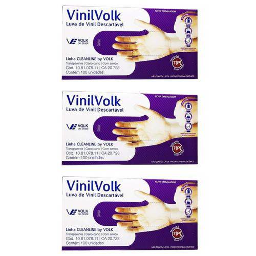 Volk Vinil Luvas P/ Procedimentos C/ Amido P C/10 (kit C/03)