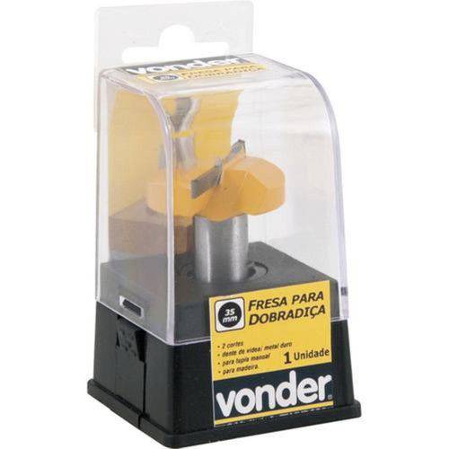 Vonder - Fresa com Dentes de Vídea/metal Duro para Dobradiça Tipo Caneco, 35 Mm, com 2 Dentes