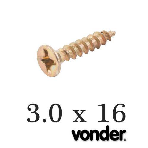 Vonder - Parafuso P/ Madeira 3,0 X 16 Chipboard (1.000 Pçs)