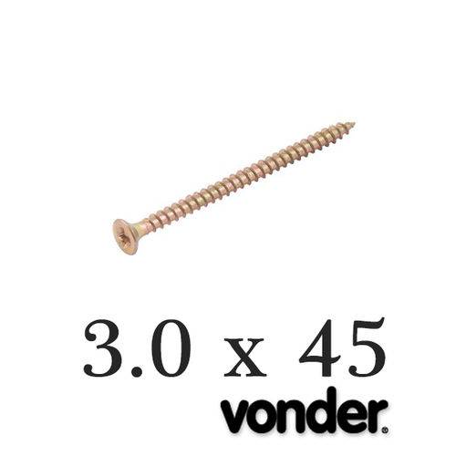 Vonder - Parafuso P/ Madeira 3,0 X 45 Chipboard (1.000 Pçs)