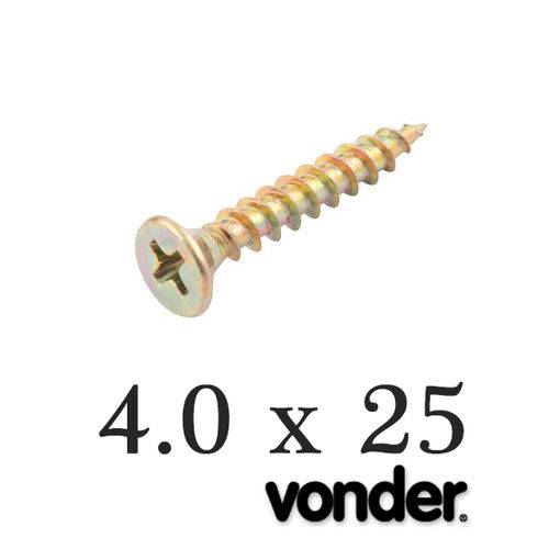 Vonder - Parafuso P/ Madeira 4,0 X 25 Chipboard (500 Pçs)