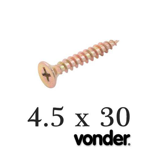 Vonder - Parafuso P/ Madeira 4,5 X 30 Chipboard (500 PÇs)