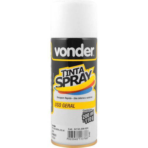 Vonder - Tinta em Spray Branca, Fosca, com 200 Ml