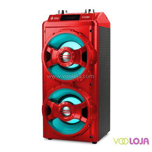 Voxcube Mobile Som 14Watts Wireless Multimidia e Entrada AC LED DJ Microfone e Carregador