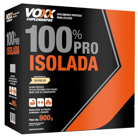 Voxx 100% Pro Whey Isolada Sabor Baunilha 900g