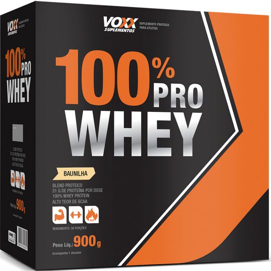 Voxx 100% Pro Whey Sabor Baunilha 900g