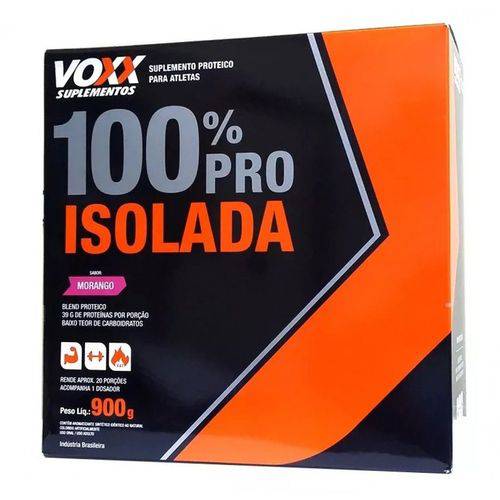 Voxx Suplementos 100% Pro Isolada Sabor Morango 900g Cimed