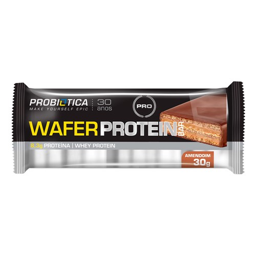 Wafer Protein Bar Probiótica Amendoim 30g