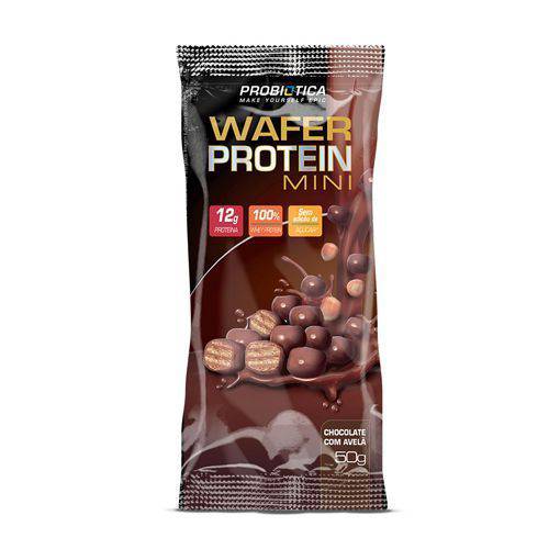 Waffer Protein Mini - 12 Unidades de 50g Chocolate com Avelã - Probiótica