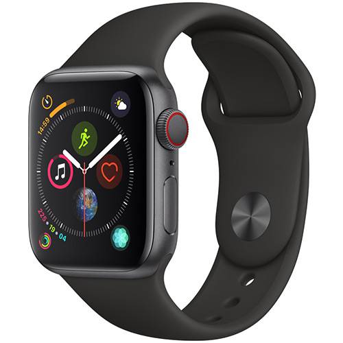 Watch Series 4 Gps + Cellular 40mm Space Grey Aluminium Case With Black Sport Band