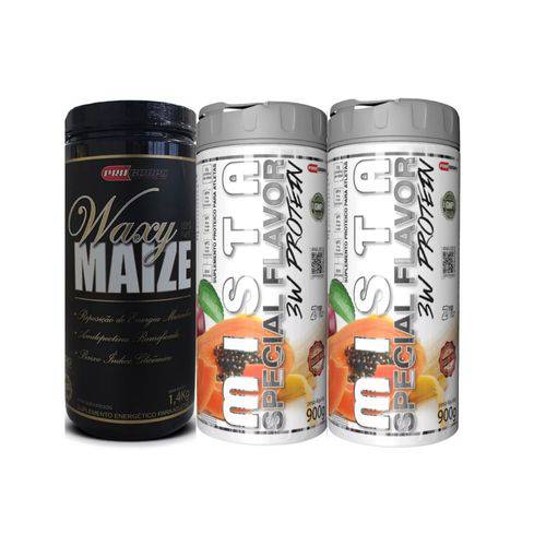 Waxy Maize - 1,4kg + 3w Protein - 900g - 2 Unidades!
