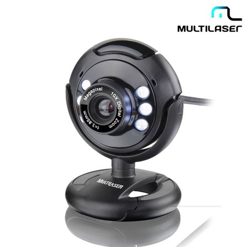 Webcam 16MP Nightvision Plug e Play com Microfone Embutido WC045 – Multilaser
