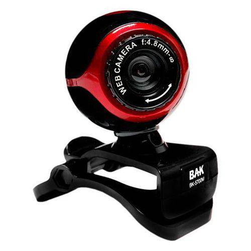 Webcam Bak Bk-5700m de 2mp USB - Preta-vermelha