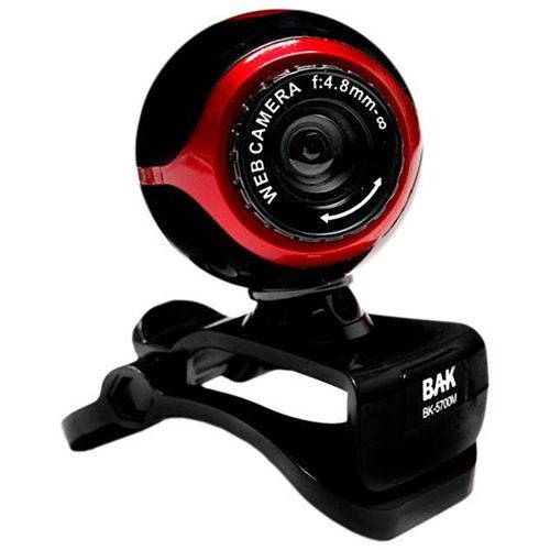 Webcam Bak Bk-5700m 2mpx-USB - Preto- Vermelho
