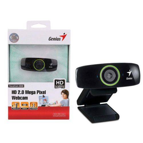 Webcam Genius 32200233101 Facecam 2020, 720p HD Preto - USB
