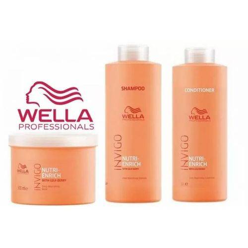 Wella Invigo Nutri Enrich Shampoo + Cond 1000ml + Máscara 500g
