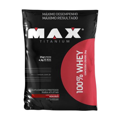 Whey 100% Max Titanium 2kg Morango