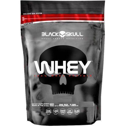 Whey 100% Whey Protein Refil - Morango 1800g - Black Skull
