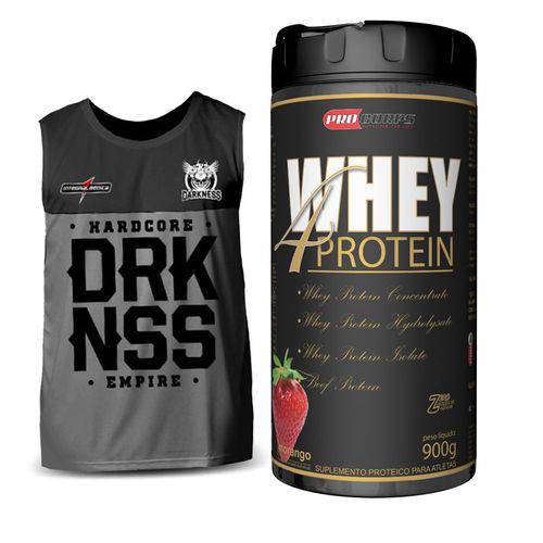 Whey 4 Protein 900g Pro Corps + Camiseta Regata Darkness
