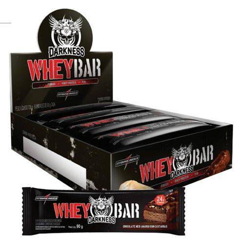 Whey Bar Darkness - Caixa com 8 Unidades - Frutas Vermelhas C/ Cranberry - Integralmédica
