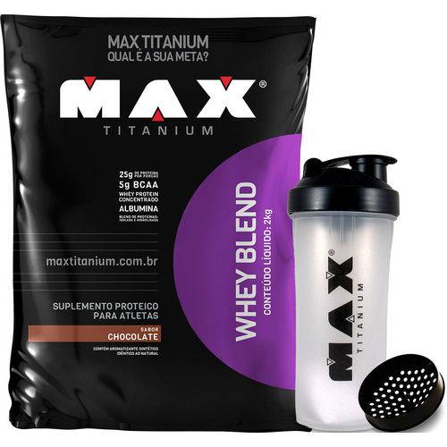 WHEY BLEND (2Kg) + Shaker 700ml - Max Titanium - Chocolate