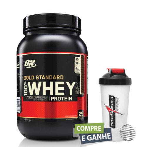Whey Gold Standard 100% 907g Brigadeiro - Optimum Nutrition + Coqueteleira