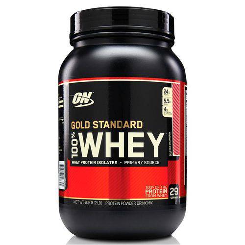 Whey Gold Standard Sabor Morango 900g - Optimum Nutrition
