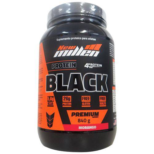Whey Protein 4w Black Premium New Millen Sabor Morango - 840gr