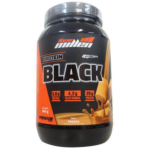 Whey Protein 4w Black Premium New Millen Sabor Paçoca - 840gr