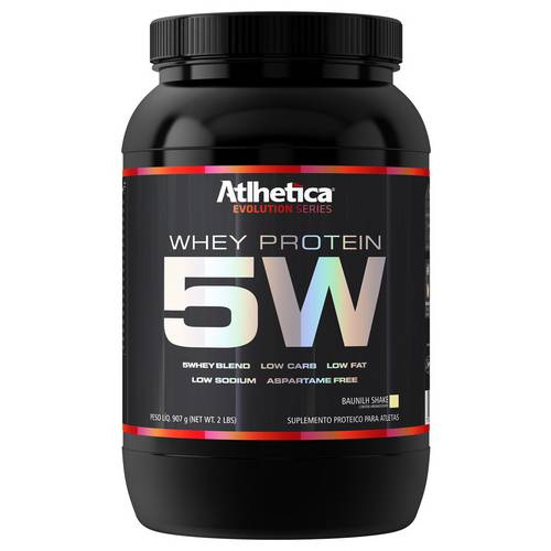 Whey Protein 5w 907gr - Atlhetica-Baunilha