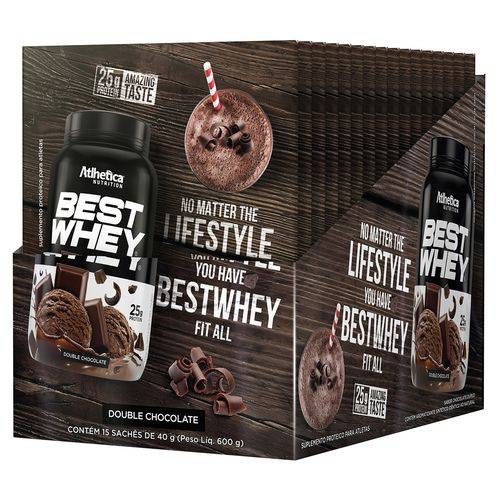 Whey Protein Blend Best Whey - Atlhetica Nutrition - Display C/ 15 Saches (sache 35grs)