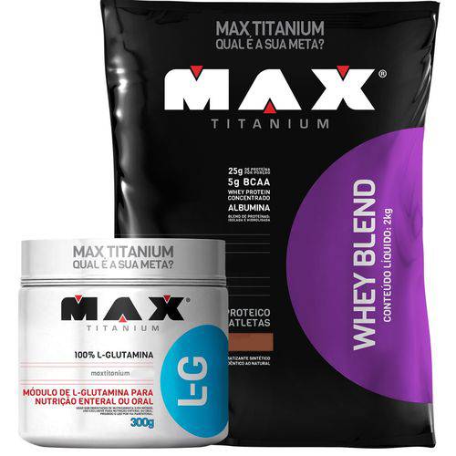 Whey Protein Blend 2kg + Glutamina 300g Max Titanium