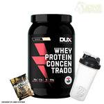 Whey Protein Concentrado 900g Baunilha Dux Nutrition + Shaker + Dose de Suplemento