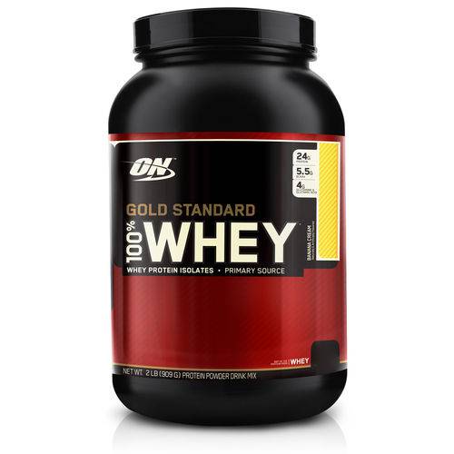 Whey Protein Gold Standard 100% 909g - Banana Cream - Optimum Nutrition