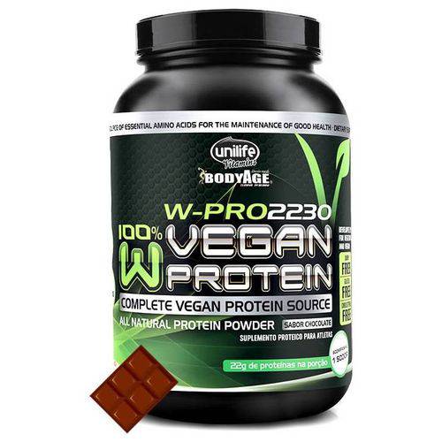 Whey Vegan Protein W-pro Sabor Chocolate 900g - Unilife