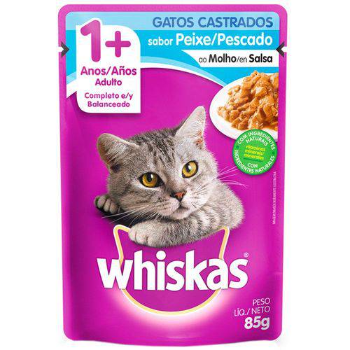 Whiskas Gatos Castrados Sachê Sabor Peixe - 85g