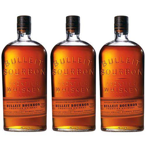 Whisky Bulleit Bourbon 750ml 03 Unidades