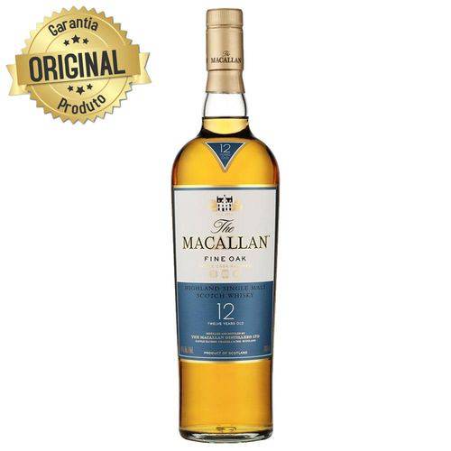 Whisky Escocês 12 Anos The Macallan Fine Oak Single Malt Garrafa 700ml