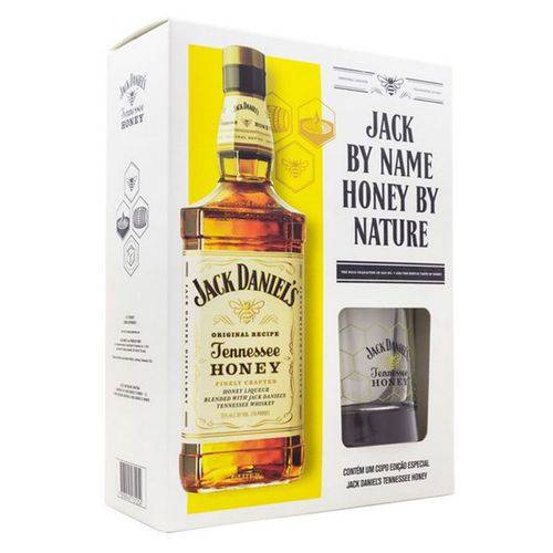 Whisky Jack Daniels Honey 1000ml com 01 Copo de Vidro