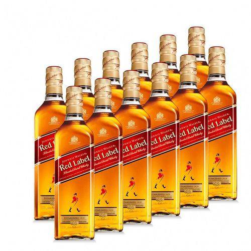 Whisky Johnnie Walker Red Label 1000ml com 12 Un.