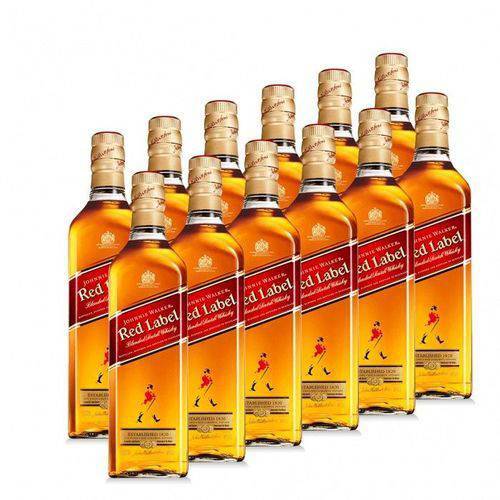 Whisky Johnniee Walkerr Rede Label 1000ml com 12 Un.