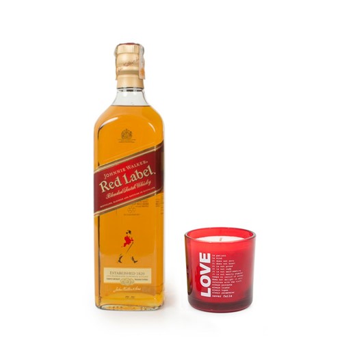 Whisky Red Label + Vela Aromática Love