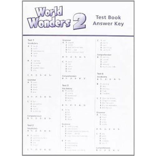 World Wonders 2 - Test Book Answer Key