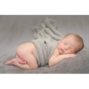 Wrap de Lã Cinza Claro para Fotografia Newborn