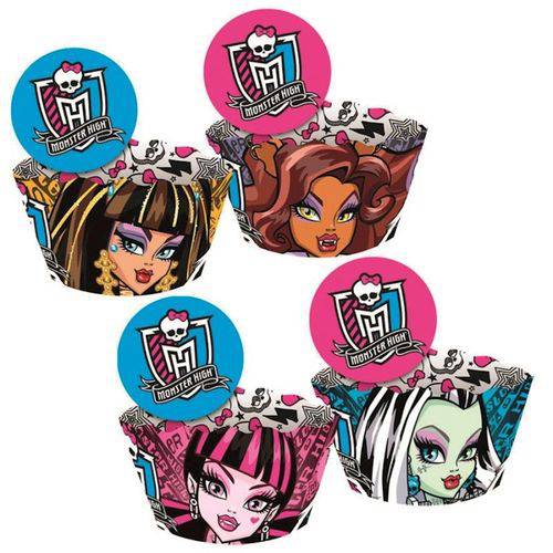 Wrapper Cupcake C/ Enfeite Monster High Kids C/ 12 Unds