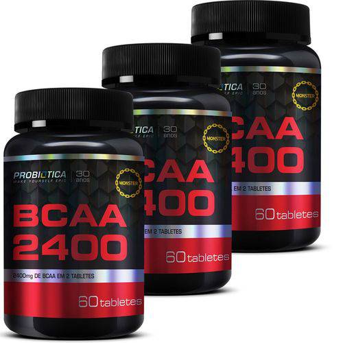 3x Bcaa 2400 - Probiótica - 60 Tabs - Aminoacido