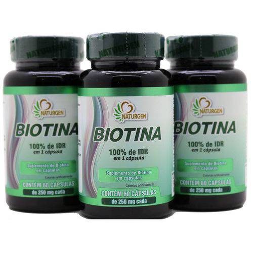 3x Biotina 60 Capsulas 6 Meses Vitamina H Vitamina B7 Crescimento Firmeza