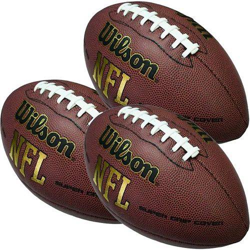 3x Bolas Futebol Americano WILSON NFL SUPER GRIP ULTRA - OFICIAL